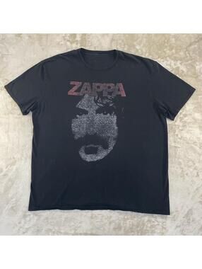 Vintage 2000s Frank Zappa T shirt Size 4XL Black (Cut Tags) Measurement In Photo